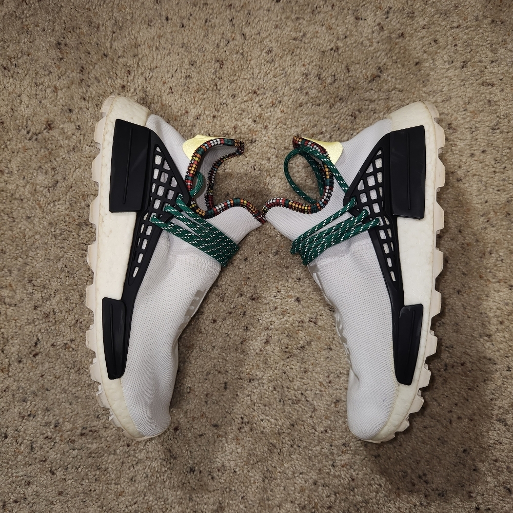 Adidas Pharrell Williams Solar Hu NMD sneakers in the "Inspiration Pack" white